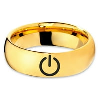 18-karatni žuti Zlatni prsten od volframa za muškarce i žene komforno pristajanje s poliranom kupolom od žutog