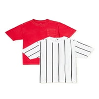 Majice s printom za dječake, veličine 4 i haskija u jednobojnim kratkim rukavima