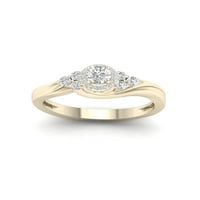 Imperial 1 4CT TDW Diamond 10K žuti zlatni halo zaručnički prsten