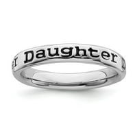 Sterling srebrni prsten za kćer s mogućnošću nadogradnje i poliranom caklinom Veličina: 10; za odrasle i tinejdžere;