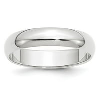 Polukružni Muški Ženski zaručnički prsten od bijelog zlata od 14 karata