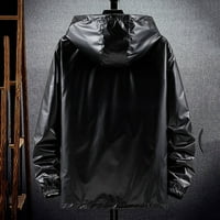 Muška jakna u vojnom stilu, pamučna lagana Bomber jakna u stilu teretnog ovratnika, Crna, u stilu pamuka