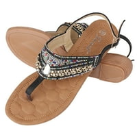 Ženske ljetne sandale japanke s t-remenom cipele za plažu ženske ravne sandale s elastičnim remenom za gležanj