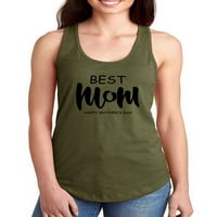 Najbolja mama ikad podebljana text Racerback Tank Women -image by Shutterstock, ženski medij