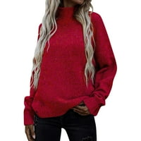 Krem dukserica ženski modni casual pleteni džemper dugih rukava lagani pulover džemper gornji dio