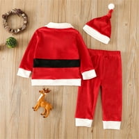 Odjeća za dječake komplet božićne odjeće za dječake i djevojčice majica dugih rukava vrhovi baršunaste božićne