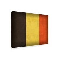 Zaštitni znak likovna umjetnost 'Belgija u nevolji' zastava 'platno umjetnost crvenog atlasa dizajna