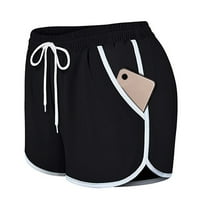Labakihah joggers za žene žene elastične treninge s kratkim hlačama s džepovima s linijskim džepovima Sport joga