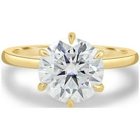 dijamantni zaručnički prsten od 14k minimalističkog čistog zlata sa skrivenim aureolom dijamantni zaručnički prsten