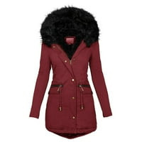 jakne za žene Plus size kaputi s reverom jakna dugih rukava vintage izolirani kaput topla gornja odjeća s kapuljačom