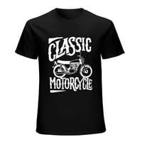 Vintage Classic Motocikl Vintage majica muški pamučni klasični posada kratki rukavi unise crne m
