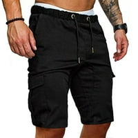Muške kratke hlače za ljeto Rasprodaja modne muške jednobojne kratke hlače s elastičnim strukom u struku, džepovi
