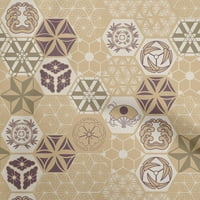 Pamučna tkanina od batista u svijetlosmeđoj boji, geometrijski obrti, ukrasna tkanina s otiskom širine dvorišta