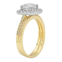 1. prirodni kultivirani dijamant okruglog reza od 14k žutog i bijelog zlata, 14k vjenčani prsten, vjenčani prsten,
