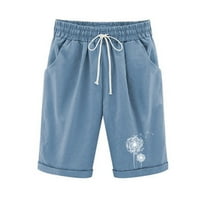 Yeatch ženske kratke hlače casual struga s džepovima udobne znojne kratke hlače elastične kratke hlače 4. srpnja