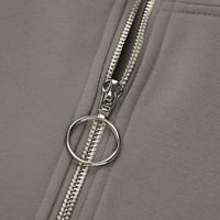 Joau Womens casual dukserice dugih rukava Pola zatvarača V ogrlica predimenzionirana puloverska vrhova s ​​džepovima