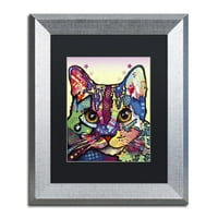 Zaštitni znak likovna umjetnost Maya Cat Canvas Art by Dean Russo, Black Matte, Silver Frame
