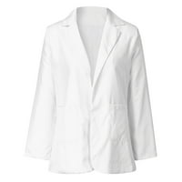 Ženski jesensko-zimski uredski kaput dugih rukava kardigani odijelo duga jakna bijela