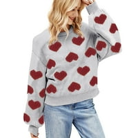 _ Valentinovo žene Valentinovo slatka pleteni džemper s uzorkom ljubavi mekan i gladak lijep džemper