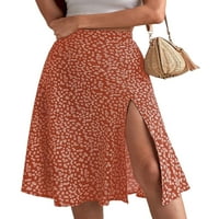 Ženske suknje midi suknja s visokim strukom u stilu Boho svečana narančasta 3s