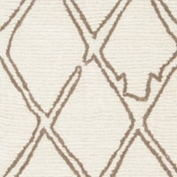 Geometrijski dijamantni tepih od vune, Siva od Bjelokosti, 2 '3 8'