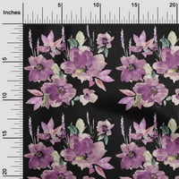 Pamučna Pletena tkanina od pamuka, Crna Tkanina, materijal za šivanje akvarela s cvijećem i lišćem, Tkanina s