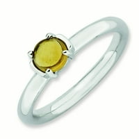 Prsten od srebra obložen citrinom i rodijem