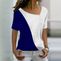 Bluza za žene, ženska modna ležerna Temperamentna majica s izrezom u obliku slova u i kratkim rukavima s geometrijskim