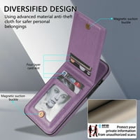 -Lion za futrolu za iPhone novčanik, vrhunski držač kožne stražnje kartice RFID Blokiranje Flip Flip Function