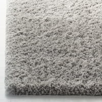 Monokromatski plišani tepih od paperja, siva, 6'7 6'7 Trg