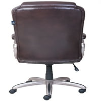 Komercijalna uredska stolica od izdržljive zalijepljene memorijske kože, kapaciteta funte, smeđa