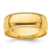 Polukružni prsten od najfinijeg žutog zlata od 14 karata s finozrnatim premazom, veličine 12,5
