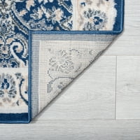 Tradicionalni cvjetni tepih u tamnoplavoj boji za unutarnje prostore, lako se čisti
