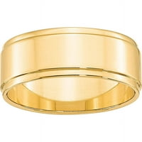 Prsten od žutog zlata, ravan, s stepenastim rubom, veličine 9,5