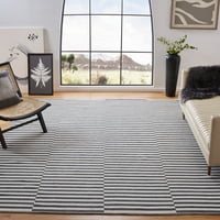Prugasti pamučni tepih od 2' 6'u boji Bjelokosti