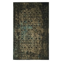 Klasični vintage tepih s Prefarbanom površinom, crni sa srebrom, 3' 5'