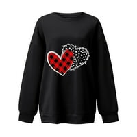 Žene Slatke Valentinove grafičke dukserice ležerna pulover okruglog vrata lagana košulja lagane vrhove
