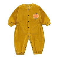 Pamučni kombinezon za bebe, džemper s okruglim vratom i dugim rukavima, zimska odjeća, žuta 90