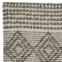 Geometrijski pleteni tepih od vune, siva slonovača, 2 '3 16'