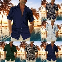 Muškarci praznična plaža Havajska majica za ispis casual gumb kratki rukavi bluza