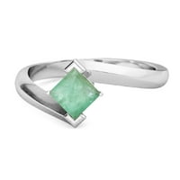 Prsten od srebra od srebra 0. Ženski smaragdni prsten od Emeralda