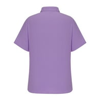 Muška lanena pamučna majica jednobojne košulje kratkih rukava Ležerne jednobojne košulje na kopčanje košulje za