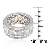 Kolekcionarski prsten od srebra s kubičnim cirkonijem u bijeloj baguetteu Moderni sklopivi prsten
