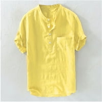 Bluze u boji, Jednobojni vrhovi za slobodno vrijeme, Ženska Moda kratkih rukava, žuta u boji