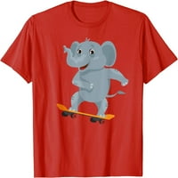 Slatka skateboarding veliki slon životinja za muškarce žene dječaci djevojke majica muškarci