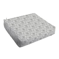 Sivo-bijeli geometrijski jastuk za sjedenje u zatvorenom i na otvorenom, Okrugli prednji dio