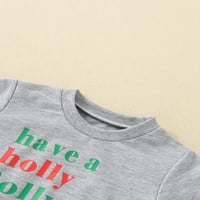 Božićna odjeća za malu djecu majica s okruglim vratom za djevojčice i dječake džemper s dugim rukavima s printom