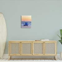 Opuštena narančasta kuća na Plaži pri zalasku sunca, Fotogalerija uz ocean, zidni otisak na platnu, dizajn Jeffa