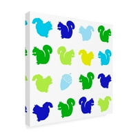 Likovna umjetnost s potpisom Sudoku sa životinjama u plavoj boji na platnu Hariklije Zarris